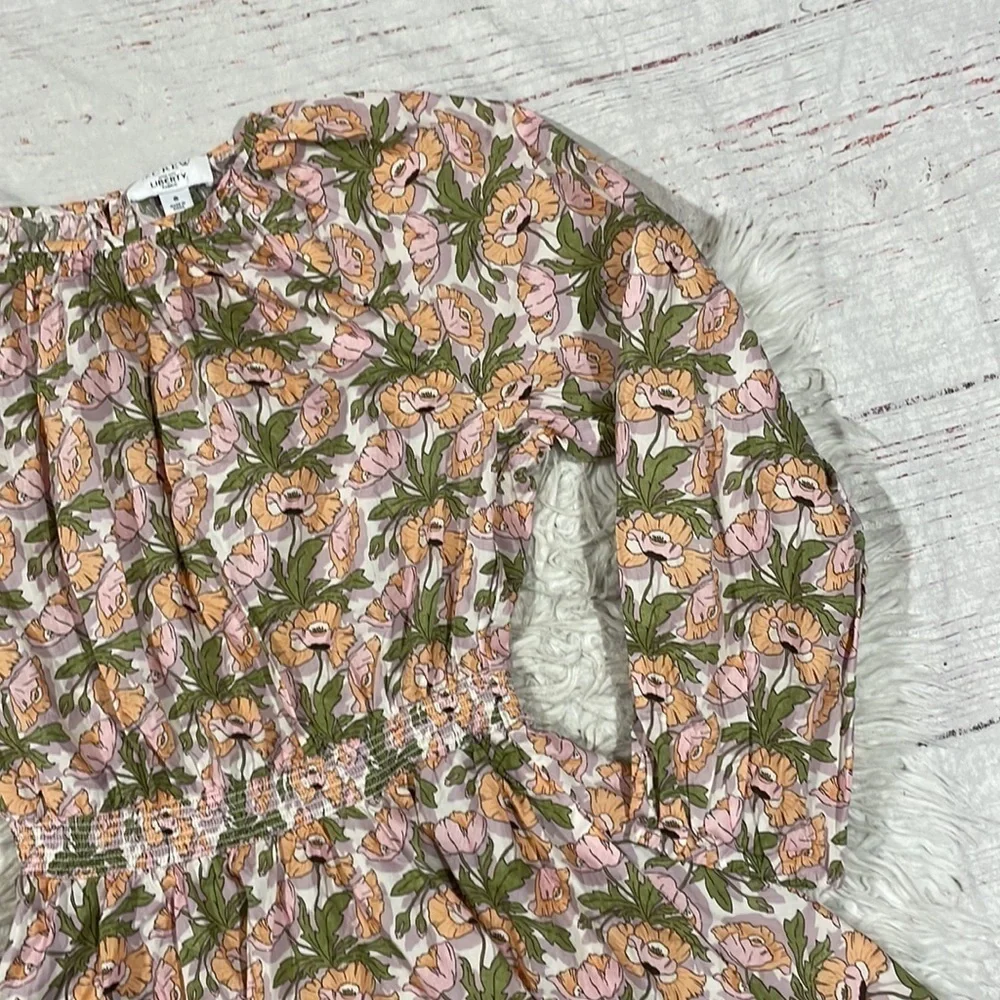 J.Crew x Liberty Art Smocked-waist mini dress in Butterfield Poppy Pattern
